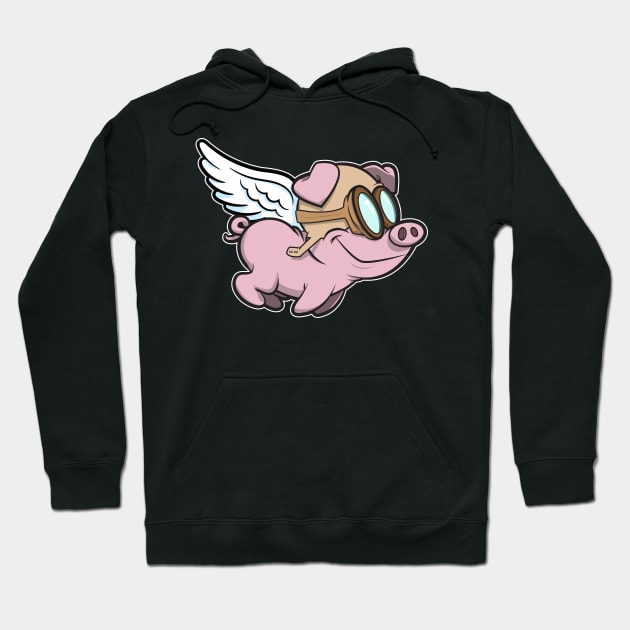 flying pink pig Hoodie by CoySoup